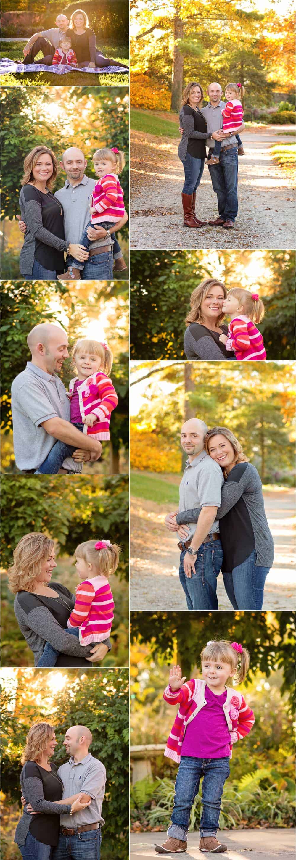 Wood Family storyboard from photo session at Ault Park