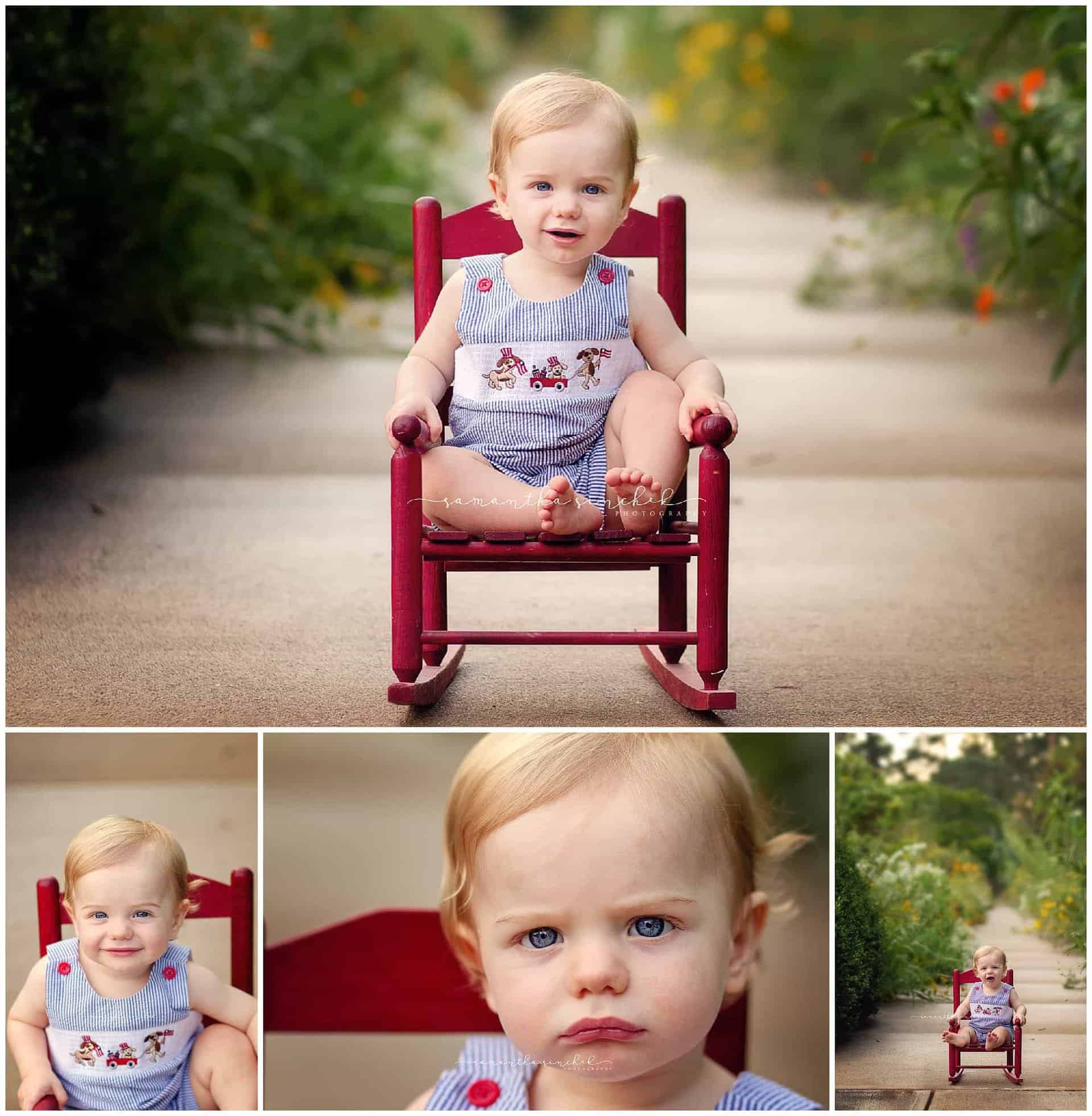 graham poses at ault park in cincinnati at one year photo session, ssamantha sinchek