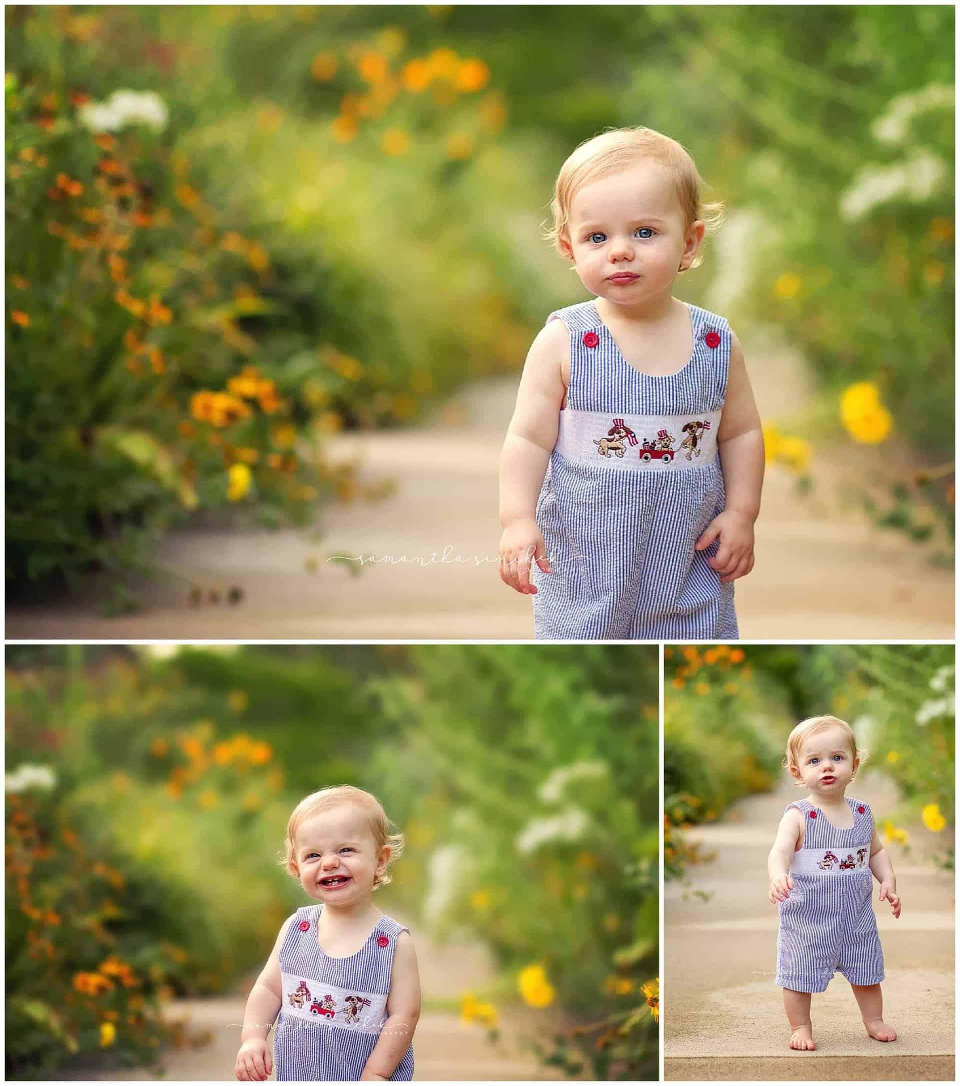 graham poses at ault park in cincinnati at one year photo session, ssamantha sinchek