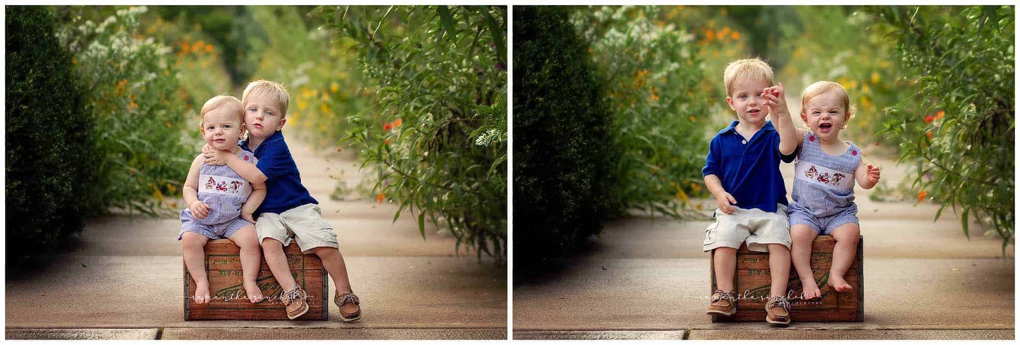 graham poses at ault park in cincinnati at one year photo session, ssamantha sinchek