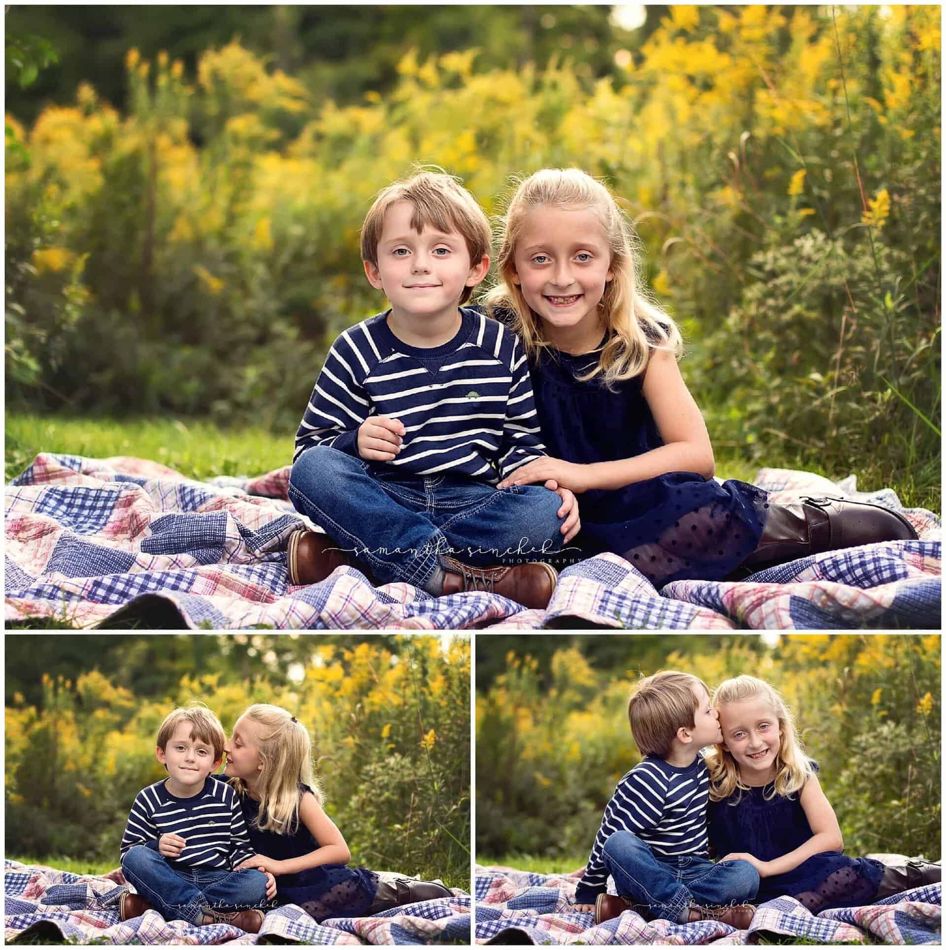 brother and sister pictures at Ault Park Cincinnati with beautiful fall colors