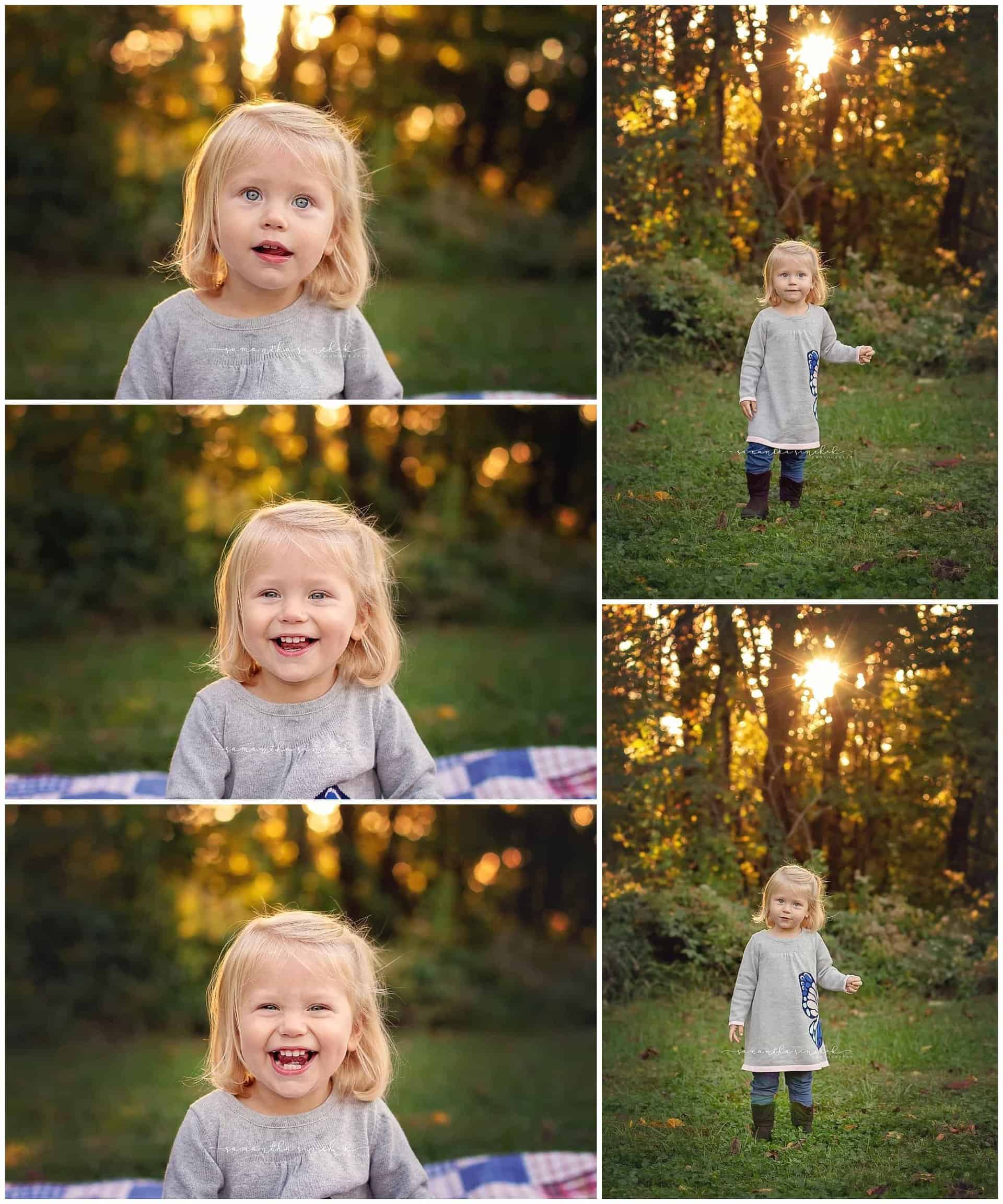 child smiles at pictures with samantha sinchek photography