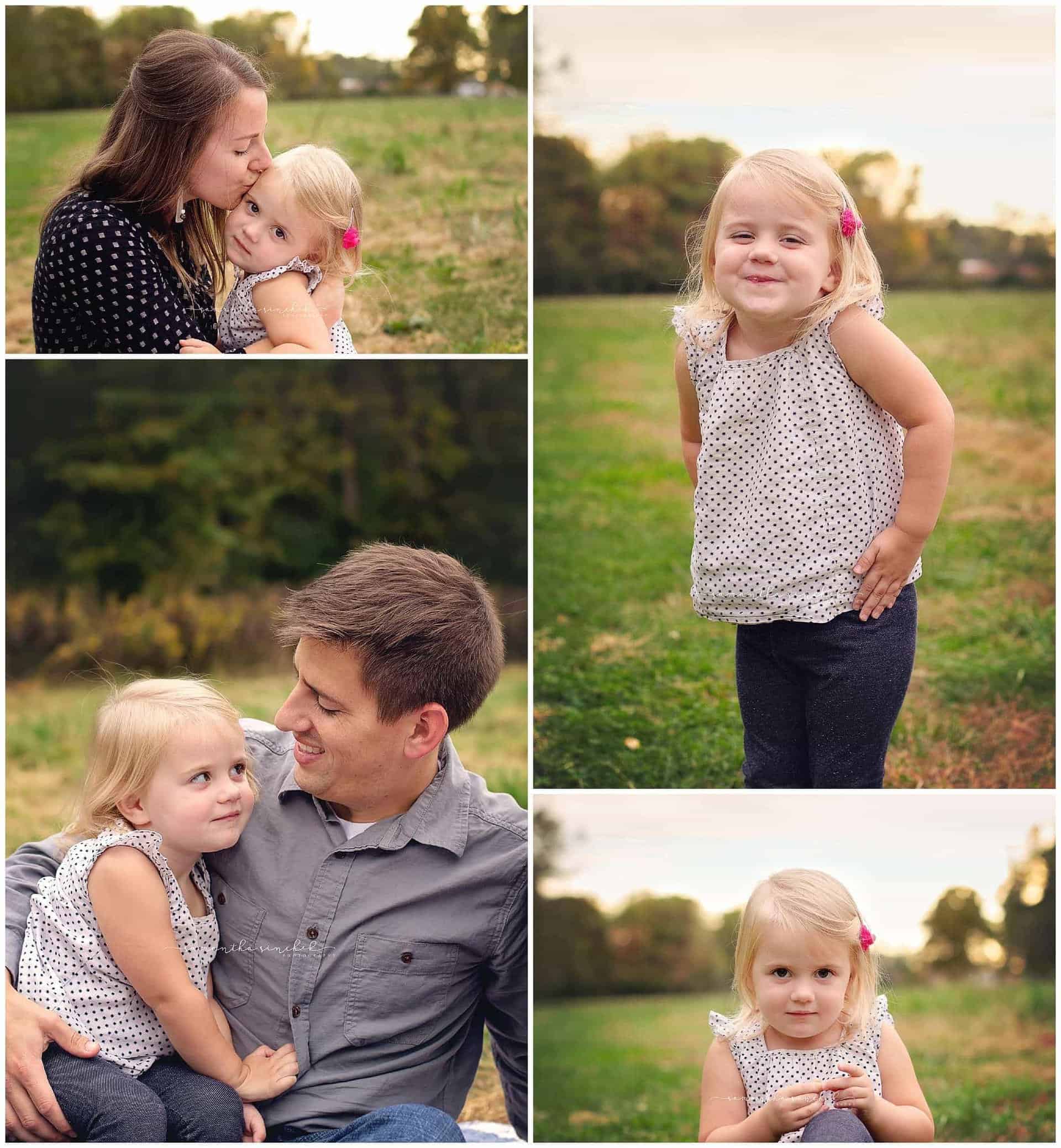 family of 4 during pictures at sharon woods in the fall with samantha sinchek photography