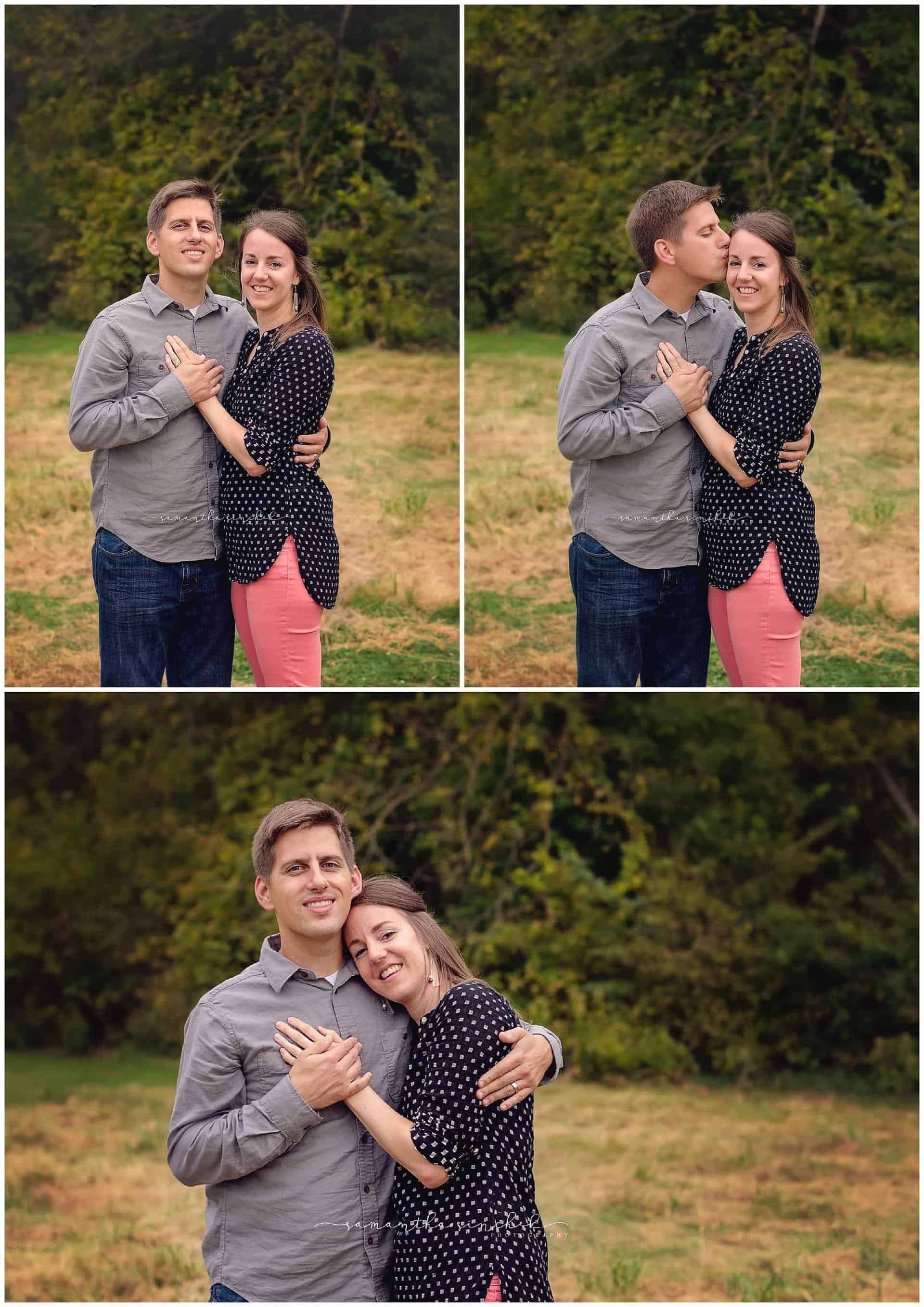 family of 4 during pictures at sharon woods in the fall with samantha sinchek photography