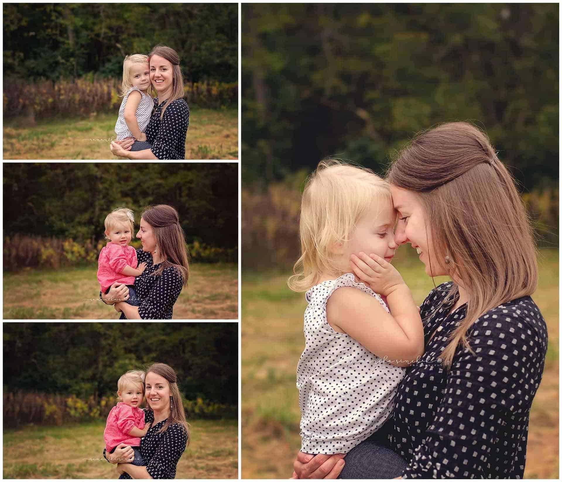 family of 4 during pictures at sharon woods in the fall with samantha sinchek photography