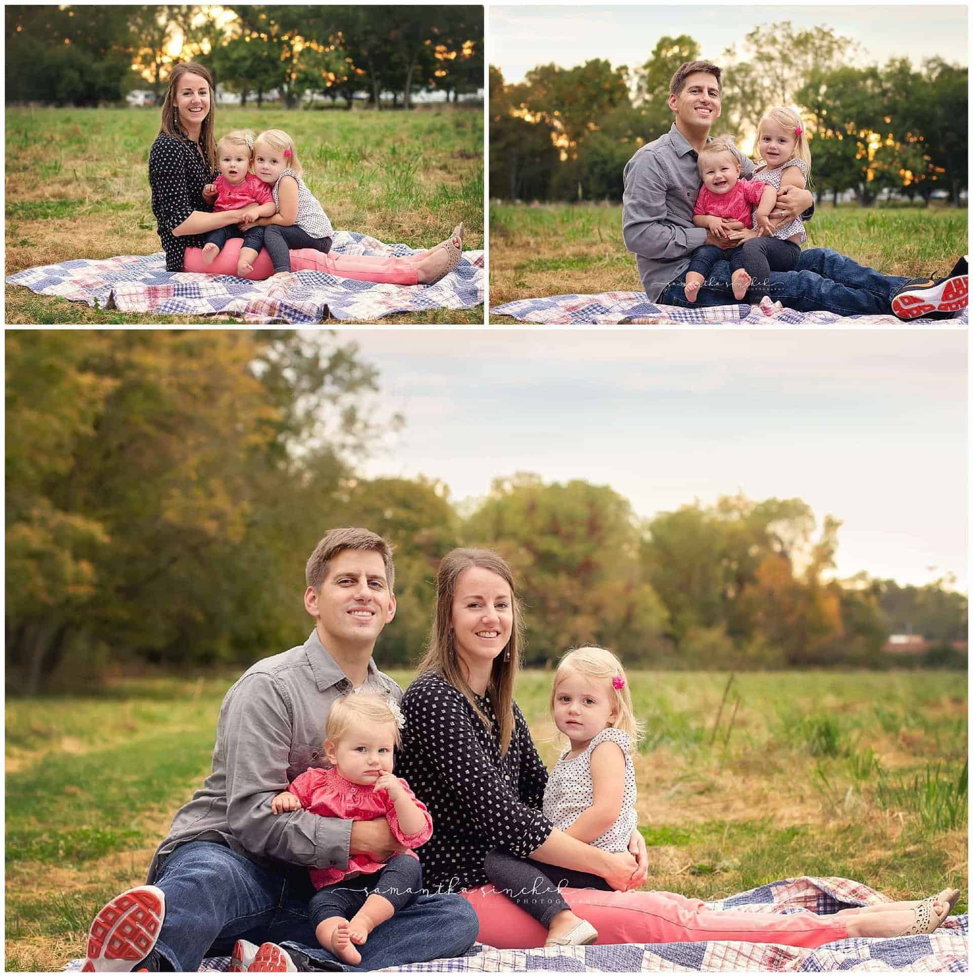 family of 4 during pictures at sharon woods in the fall with samantha sinchek photography