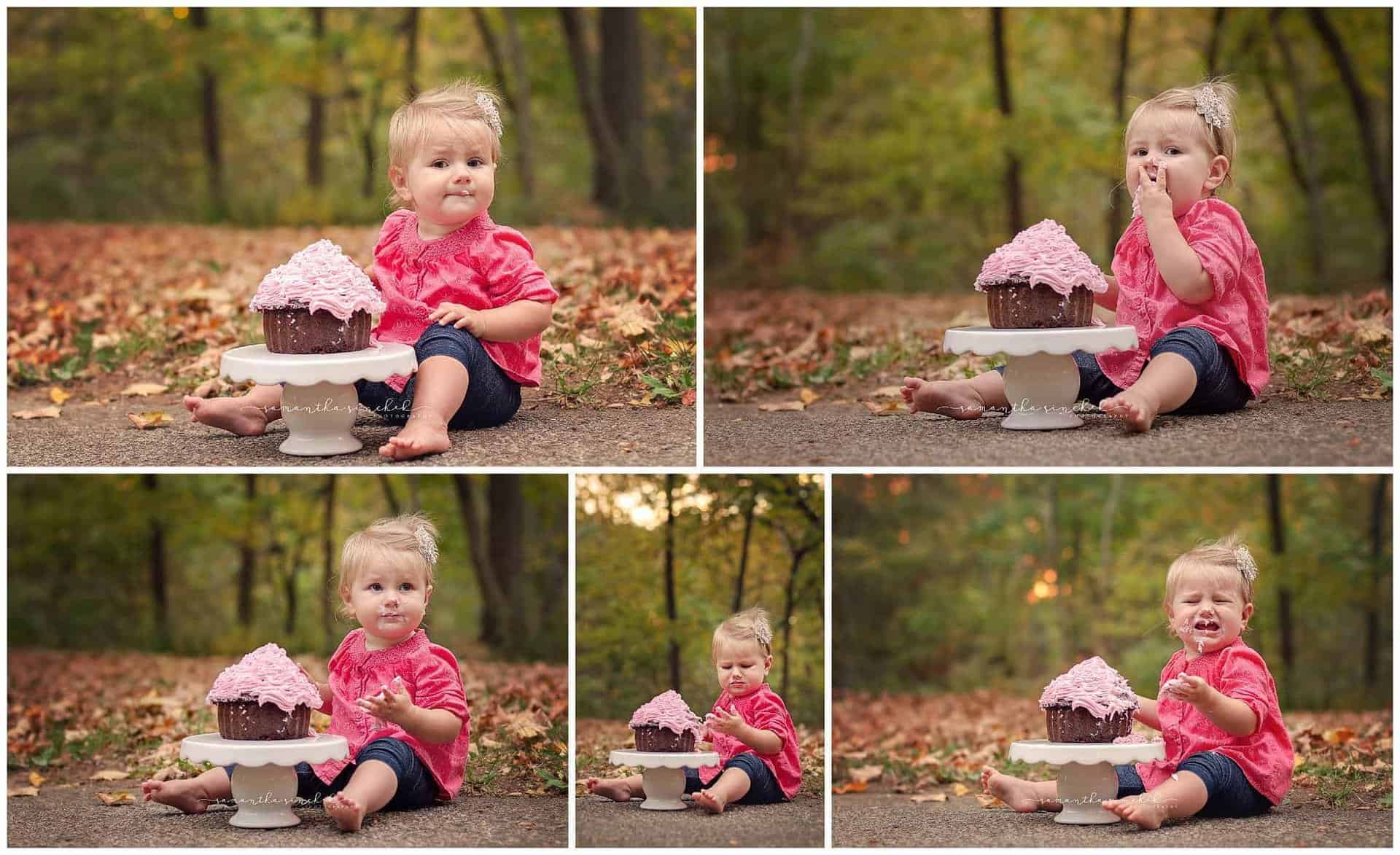 family of 4 during pictures at sharon woods in the fall with samantha sinchek photography