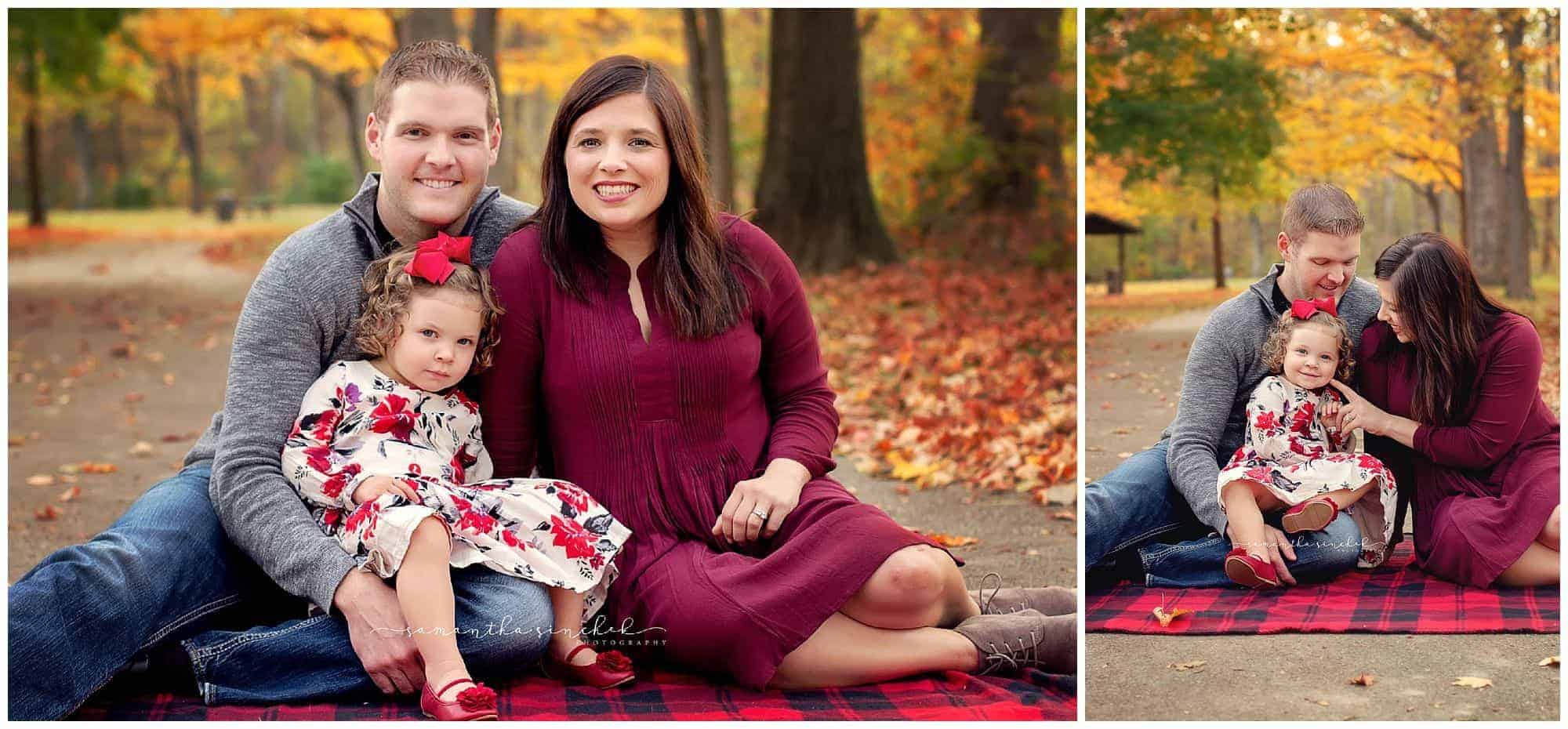 family mini session at sharon woods with boswell family photographer samantha sinchek