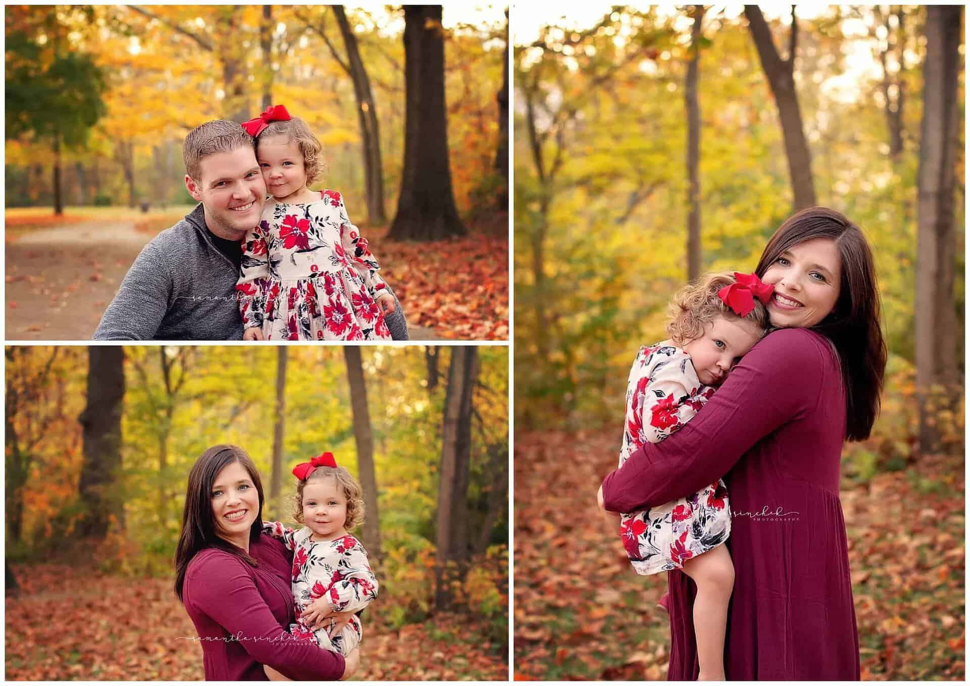 family mini session at sharon woods with boswell family photographer samantha sinchek