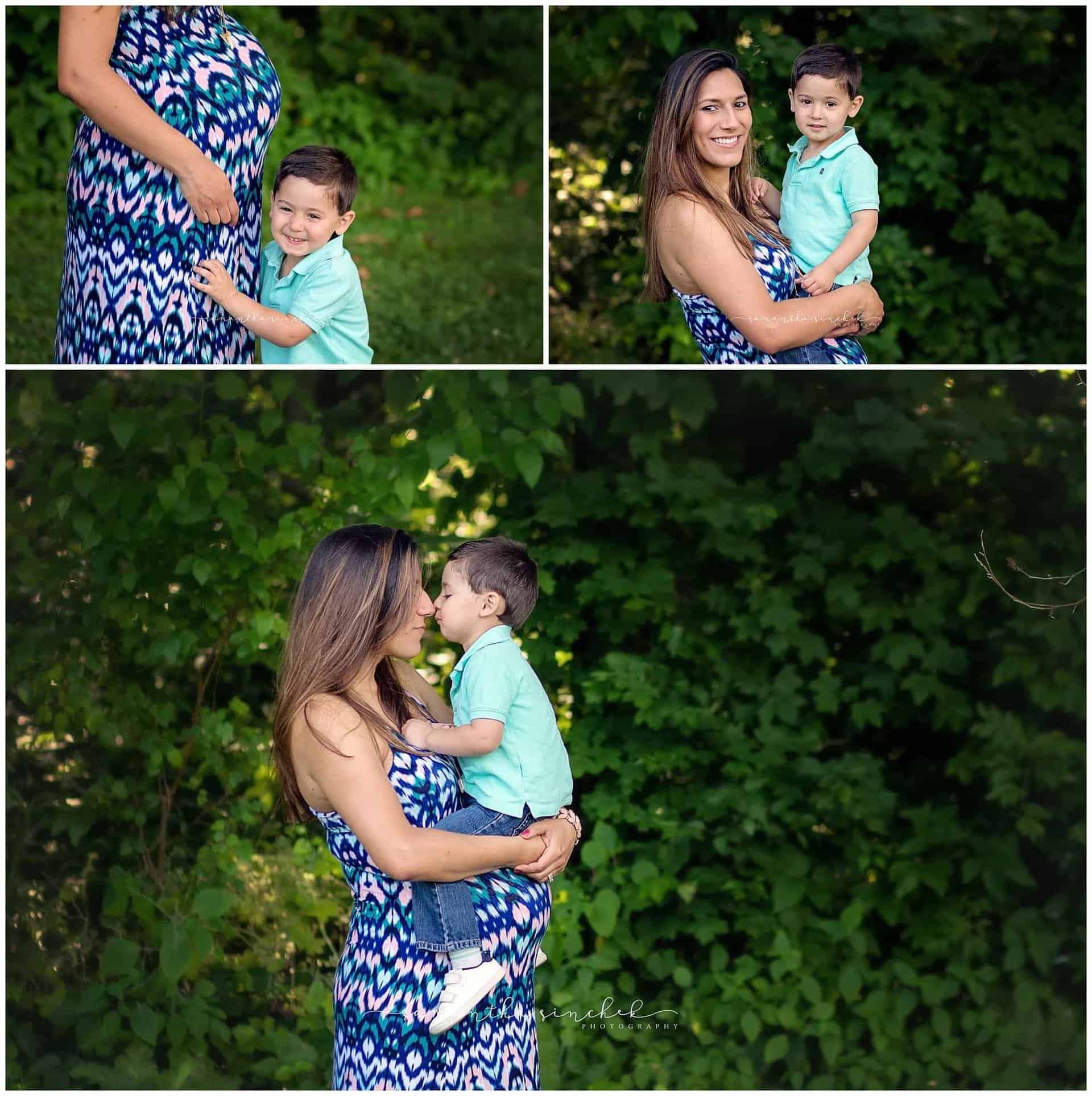 maternity session with carole and family at sharon woods