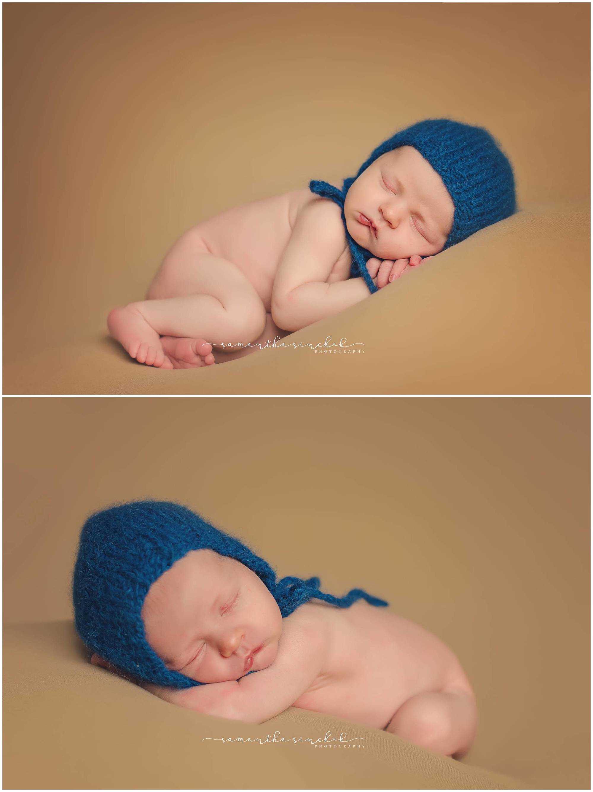 best cincinnati newborn photographer captures sleeping newborn at her reading home