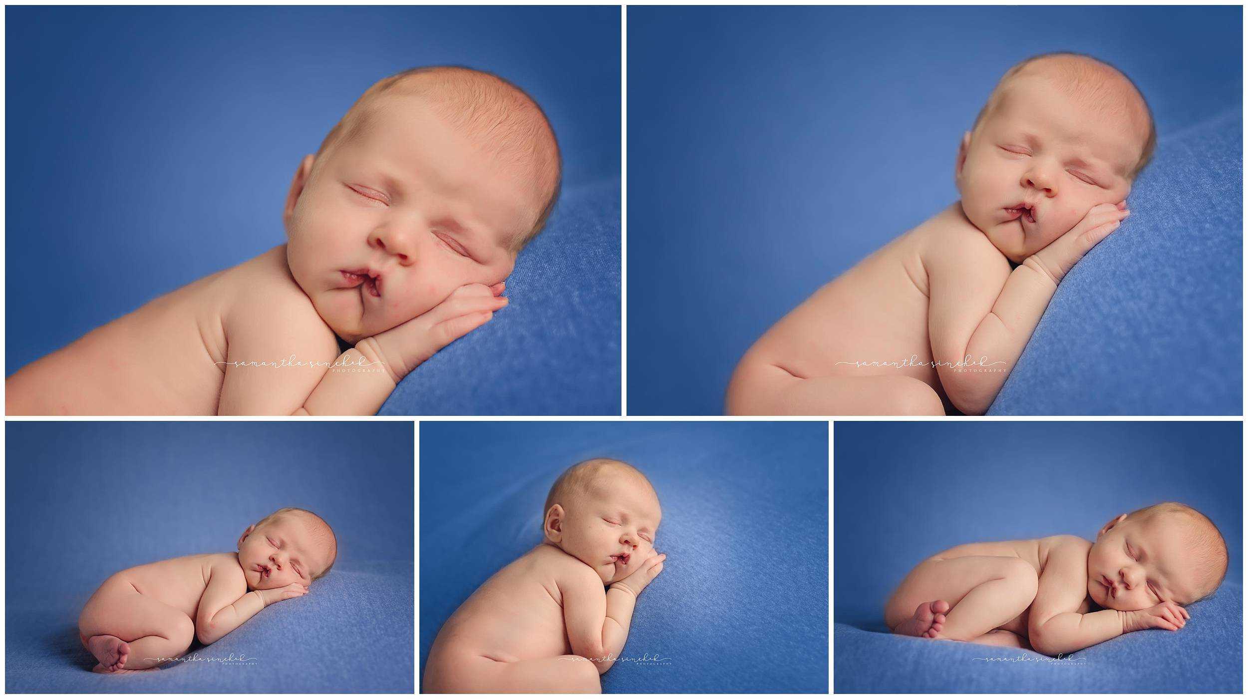 best cincinnati newborn photographer captures sleeping newborn at her reading home