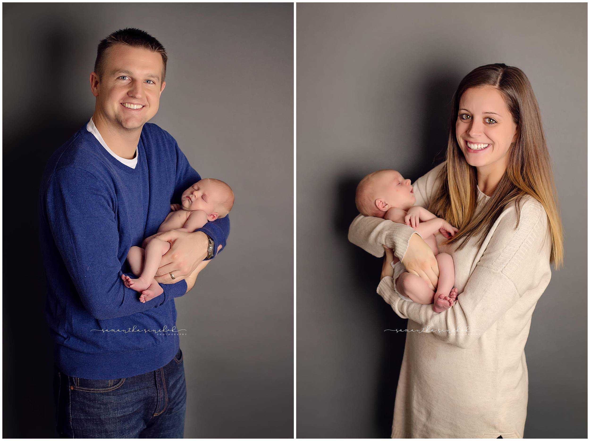 best cincinnati newborn photographer captures sleeping newborn at her reading home