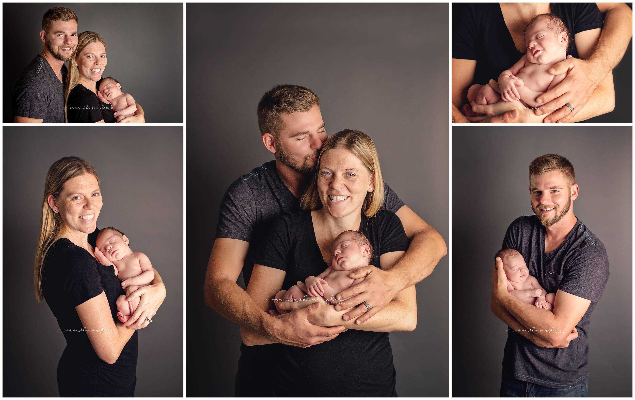 family poses with newborn at samantha sinchek photography in cincinnati ohio