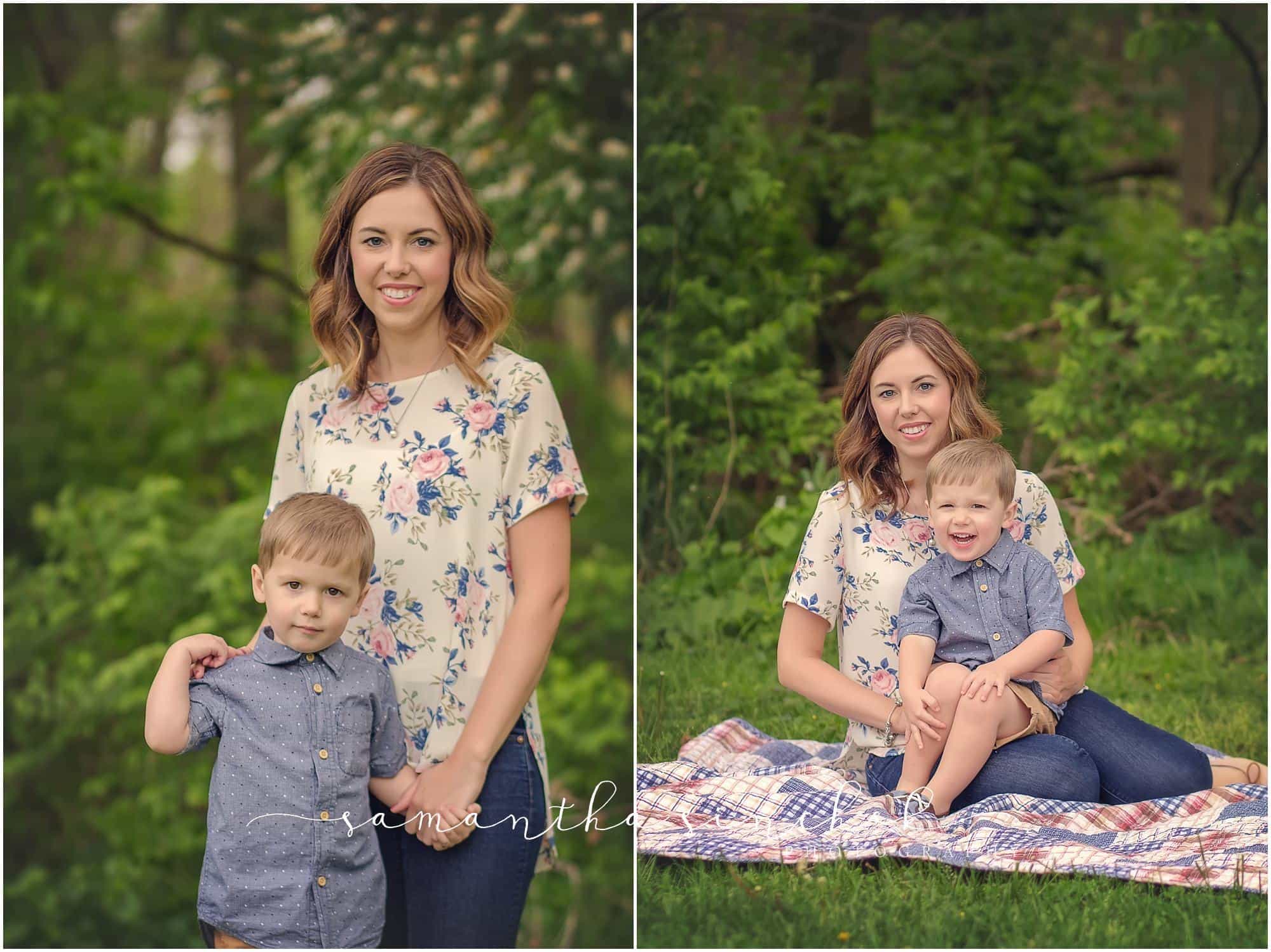 cincinnati family photographer at sharon woods mini session with mother and son