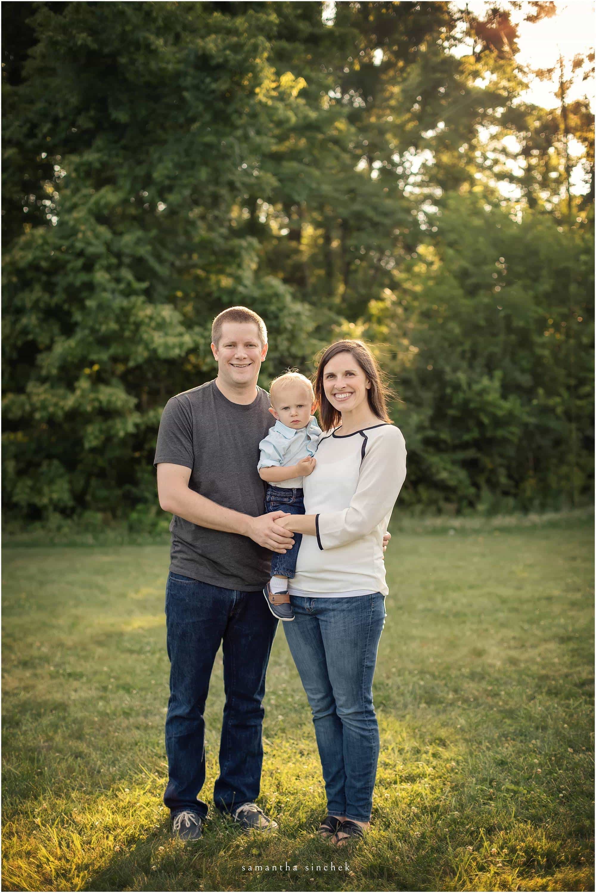 young boy sits at cincinnati family photography session with samantha sinchek 