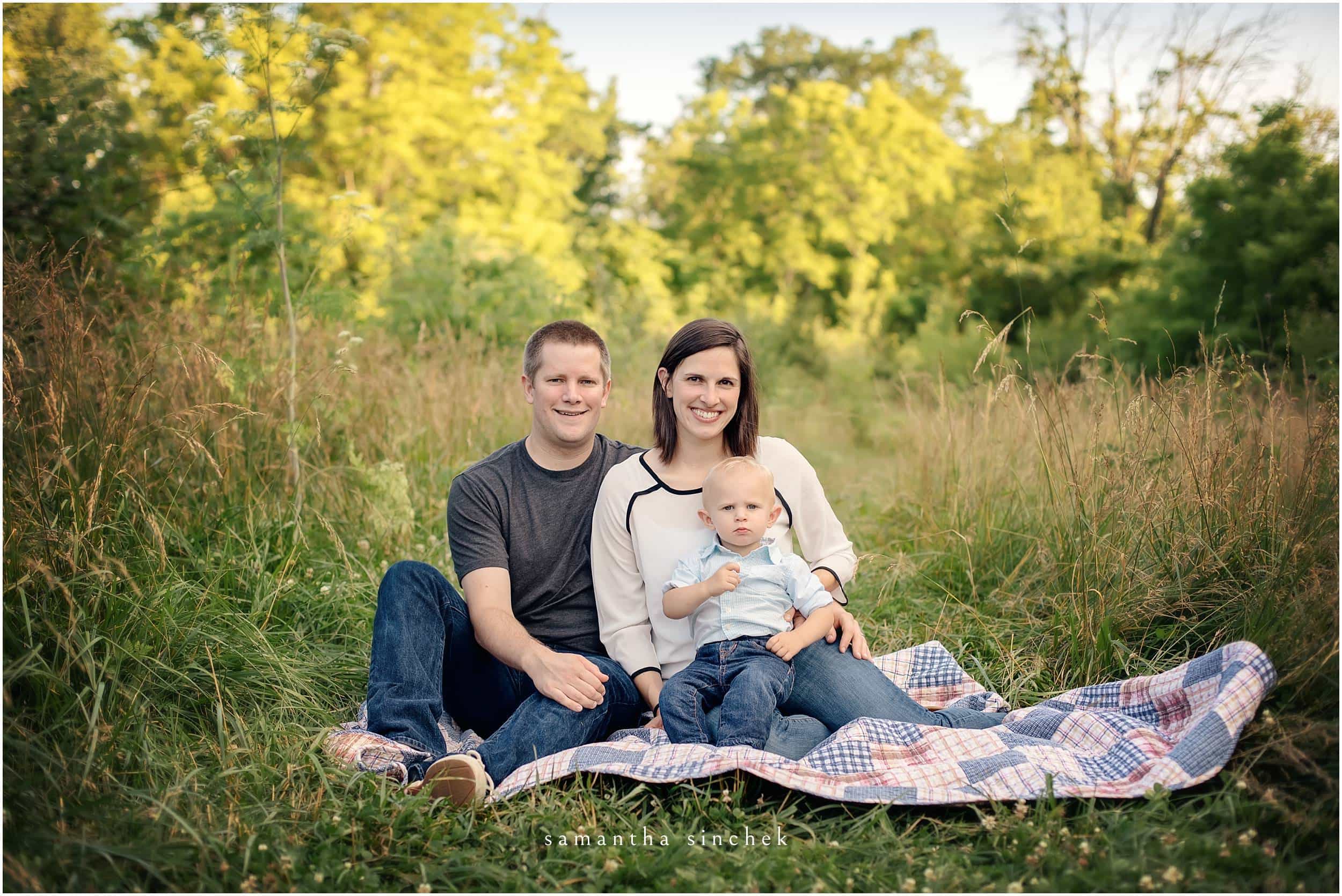 young boy sits at cincinnati family photography session with samantha sinchek
