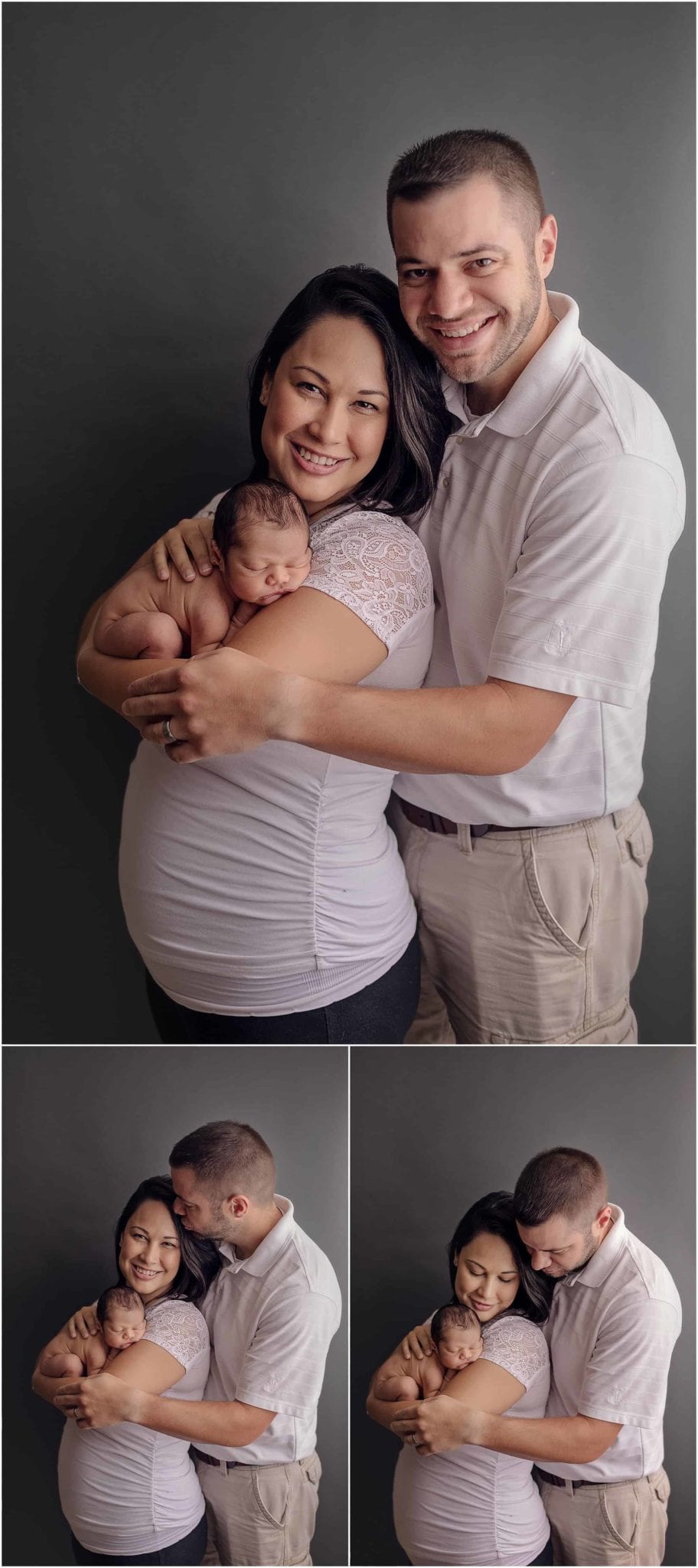 mom and dad hold newborn boy at photo session with Samantha sinchek photography