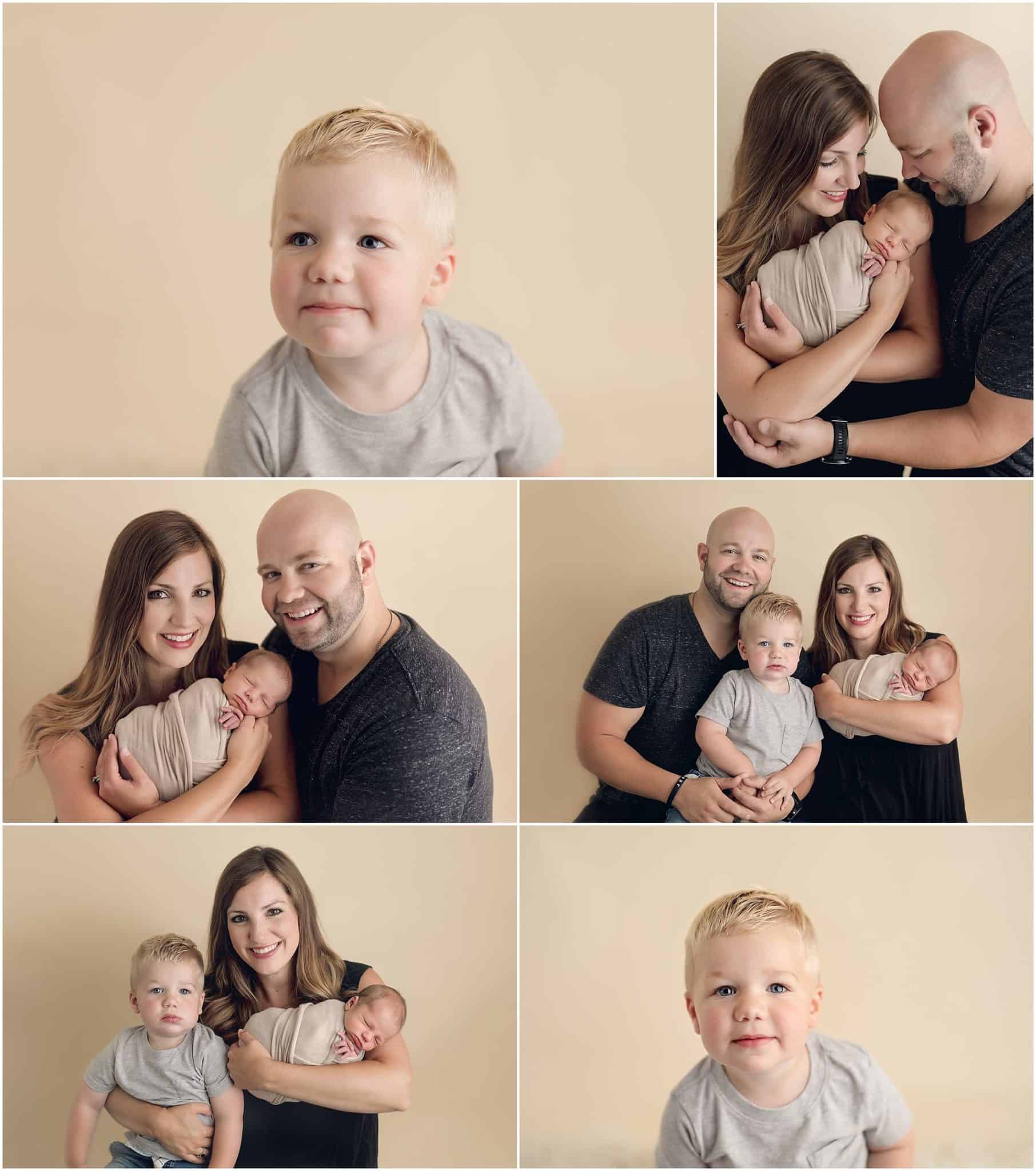 siblings hug at newborn pictures with award winning cincinnati newborn photographer Samantha sinchek 