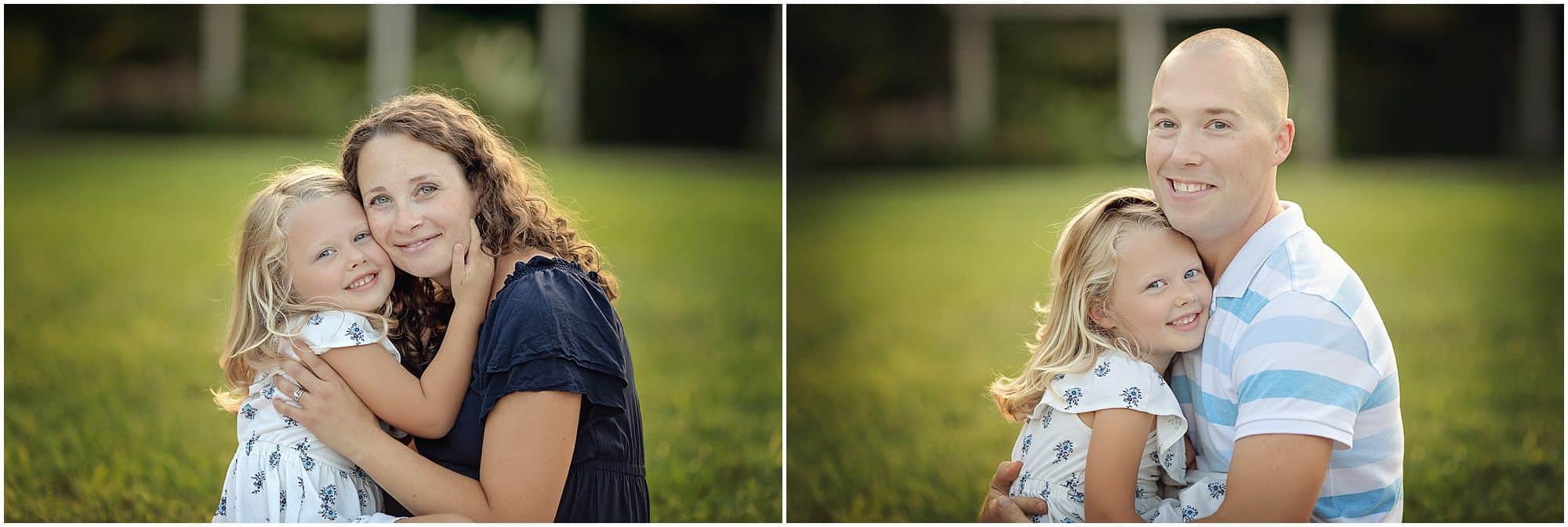 family pictures with mom and dad and daughter at ault park maternity session Samantha sinchek