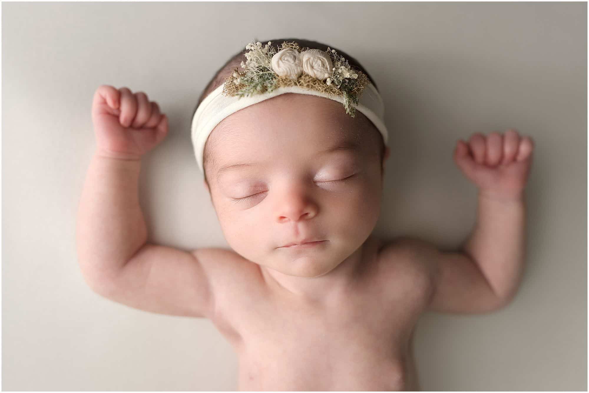 sweet newborn girl during pictures with Samantha sinchek photography of cincinnati ohio