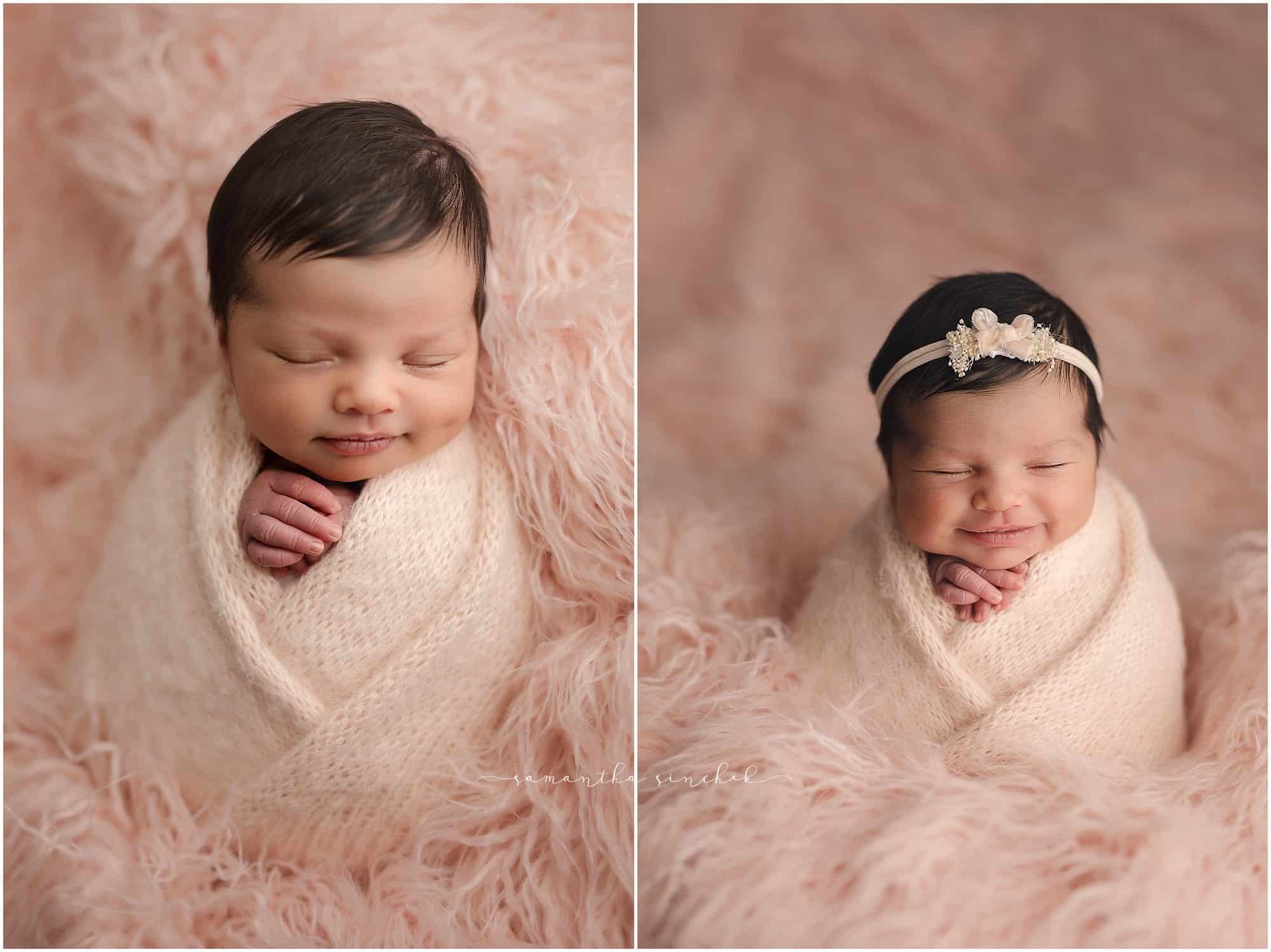 baby girl at newborn pictures with Samantha Sinchek photography of Cincinnati Ohio