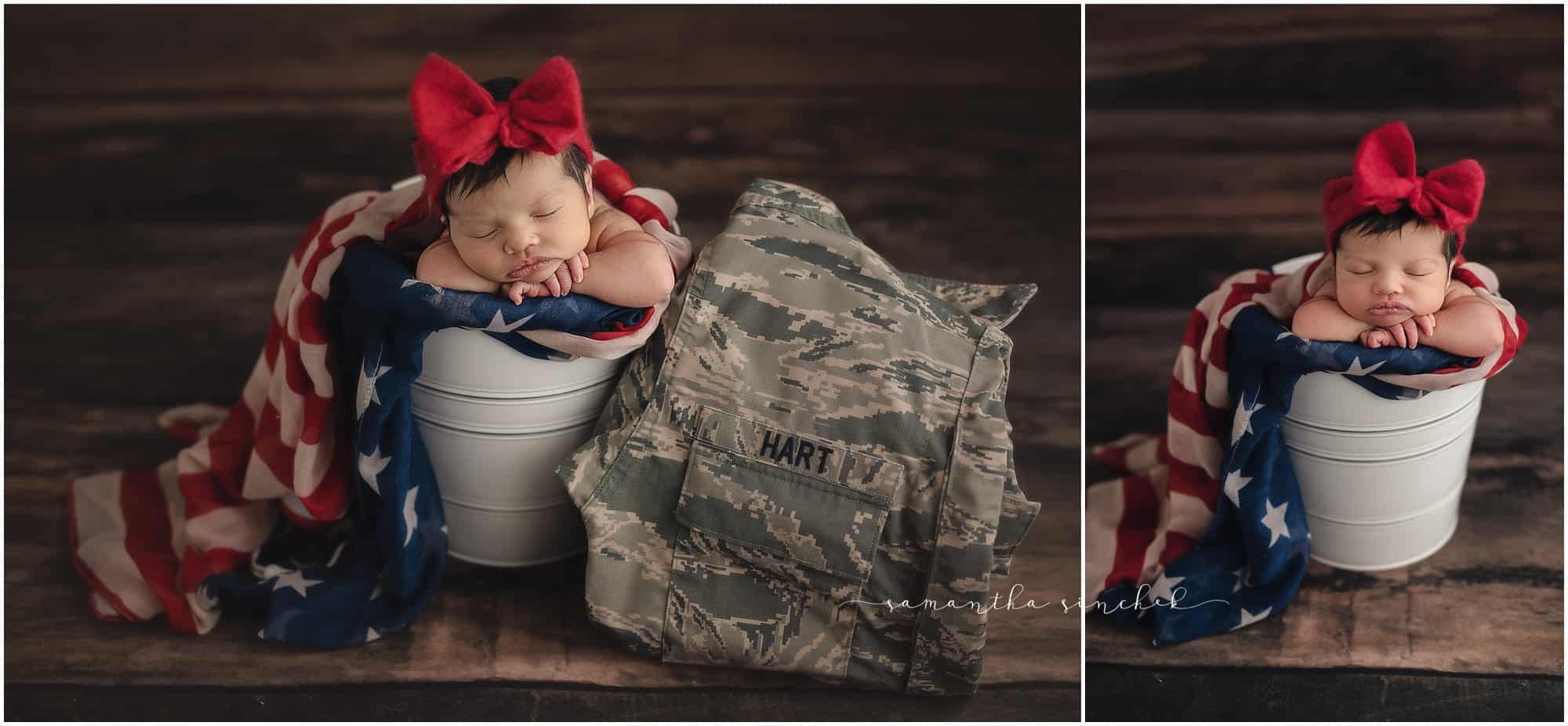 newborn girl awake at newborn pictures with Cincinnati's best newborn photographer Samantha sinchek