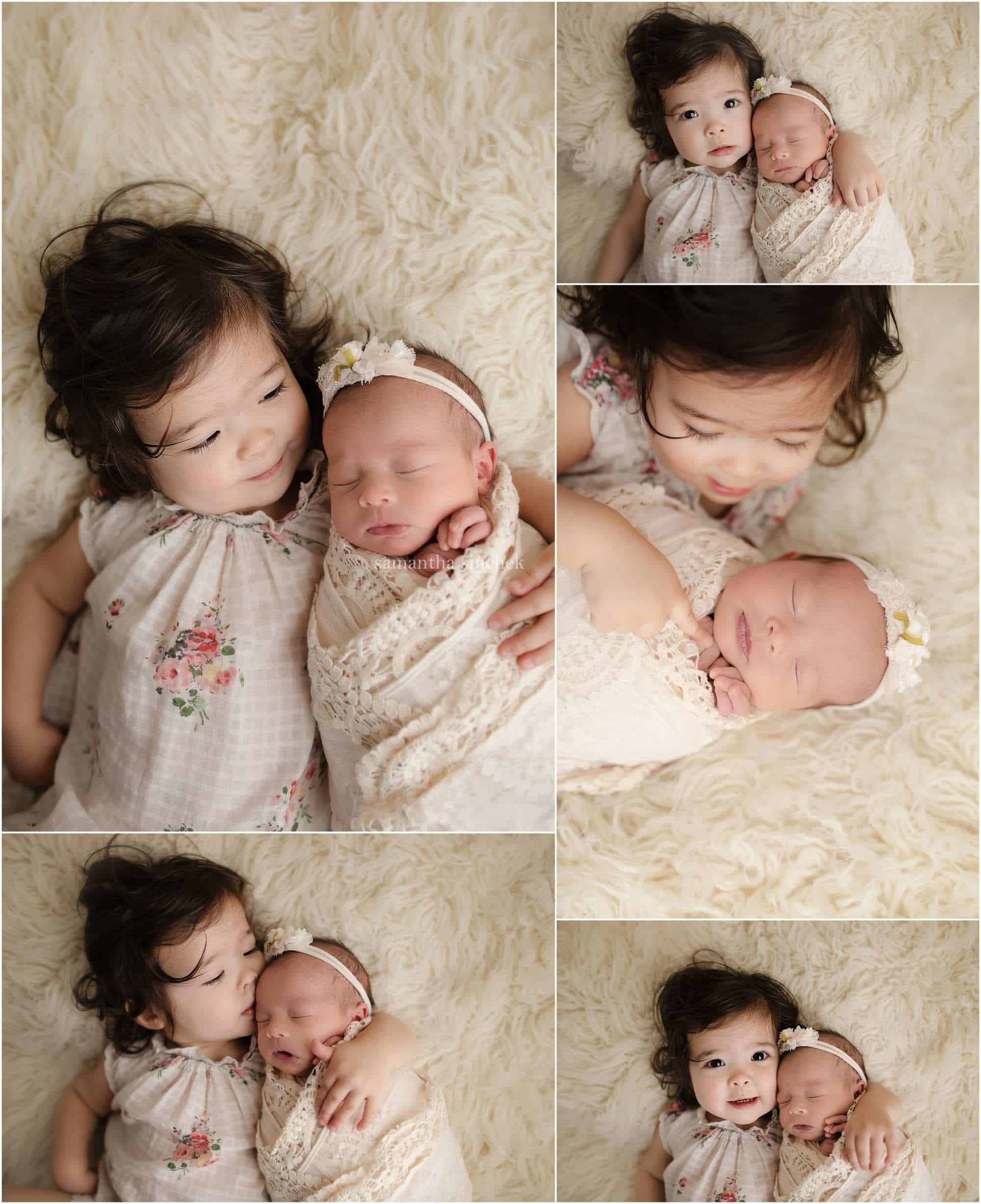 sisters hugging while getting photos with Samantha sinchek photography of Cincinnati Ohio