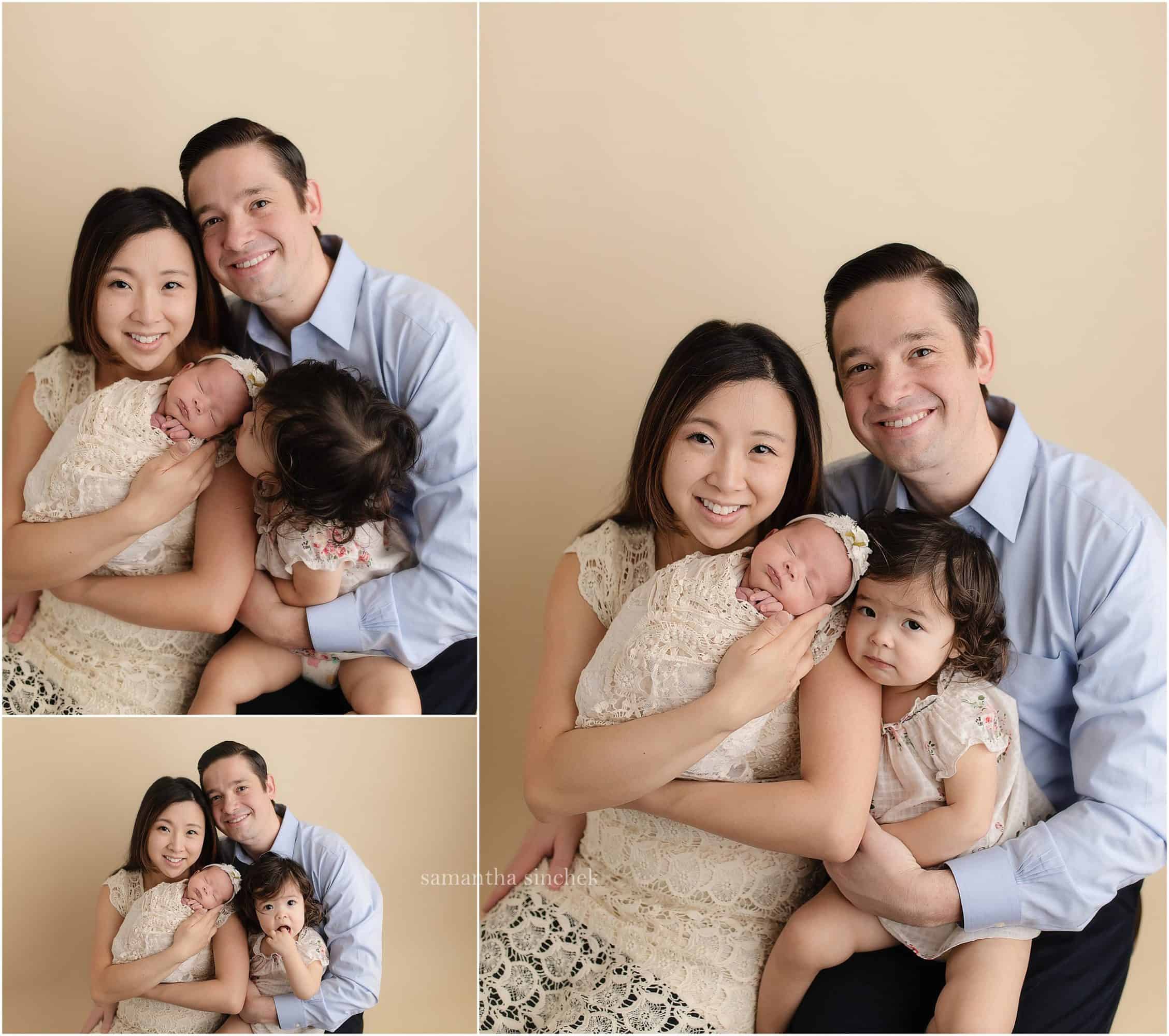 parent pose with newborn at best cincinnati newborn photographer Samantha sinchek