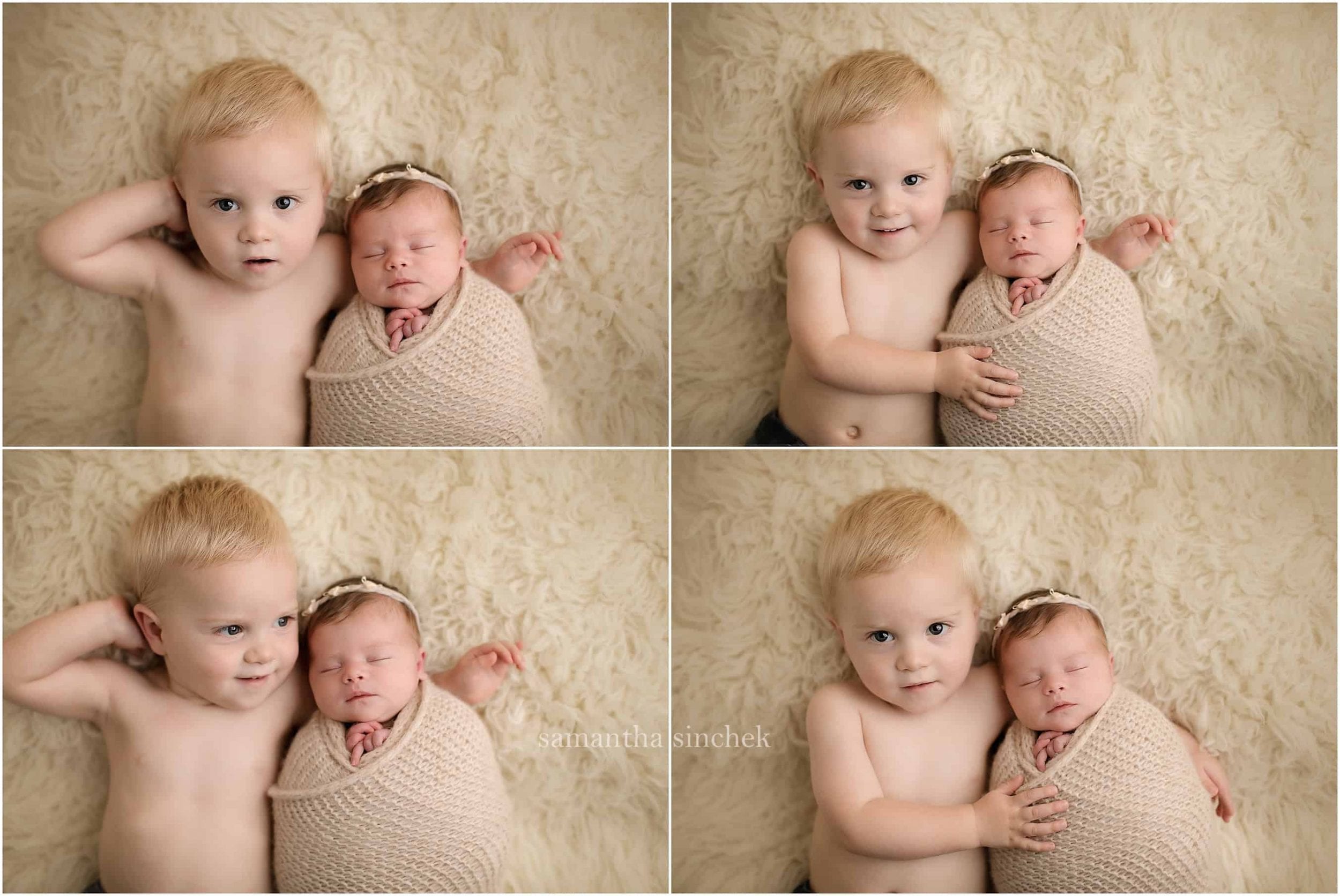 parent and sibling newborn pictures with cincinnati newborn photographer