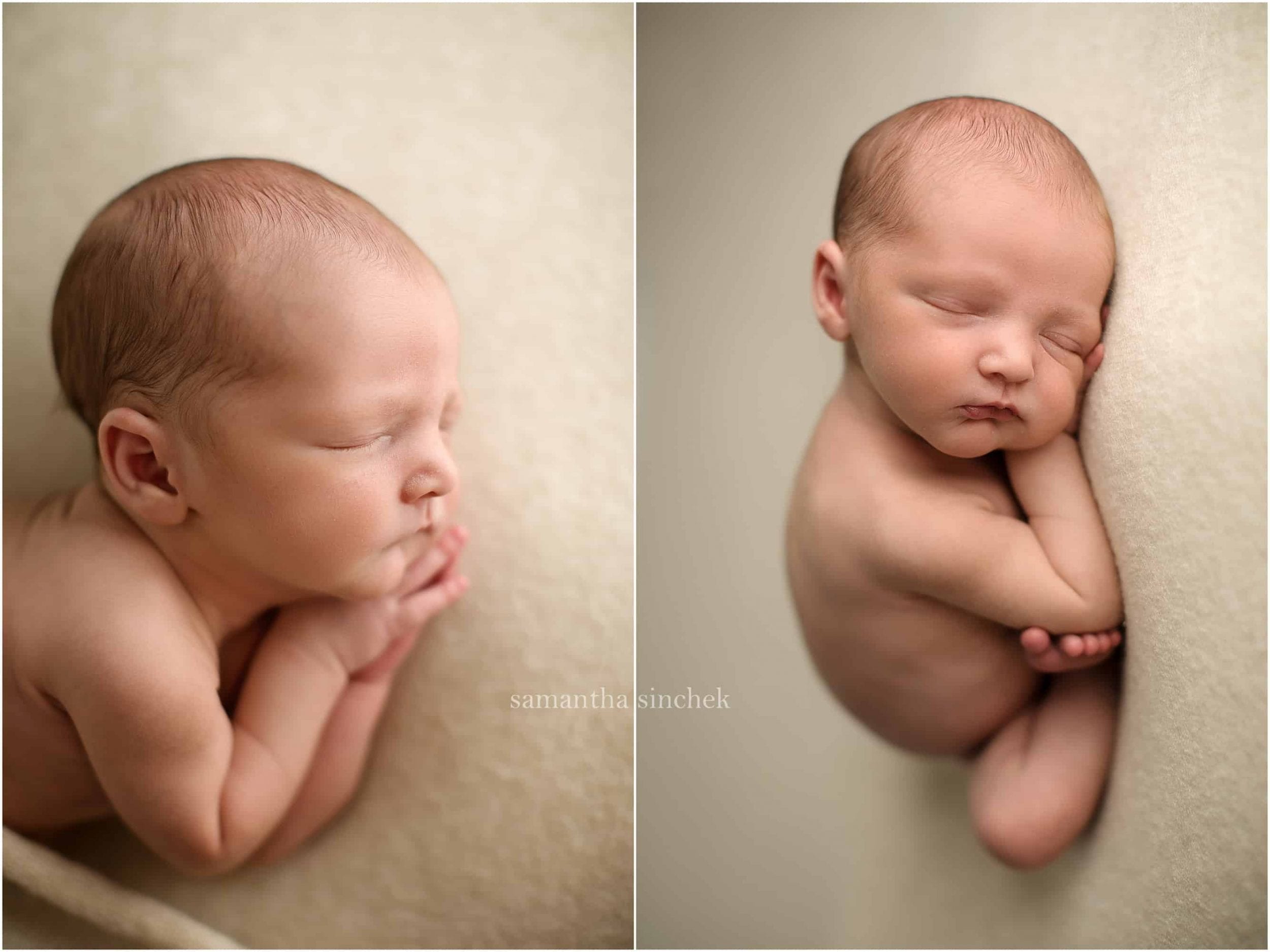 newborn boy sleeping at pictures with Cincinnati's best newborn photographer Samantha Sinchek photography