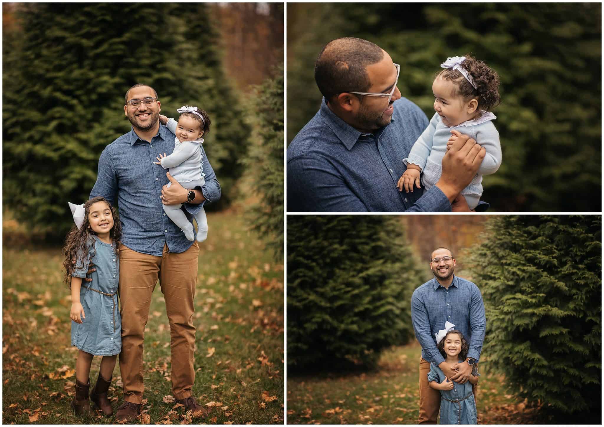 family poses at cincinnati park Sharon woods in the fall