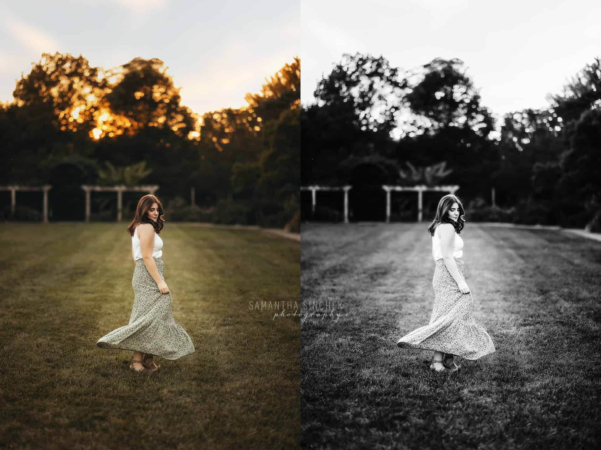 gorgeous high school senior at Ault Park cincinnati ohio with top senior photographer Samantha Sinchek